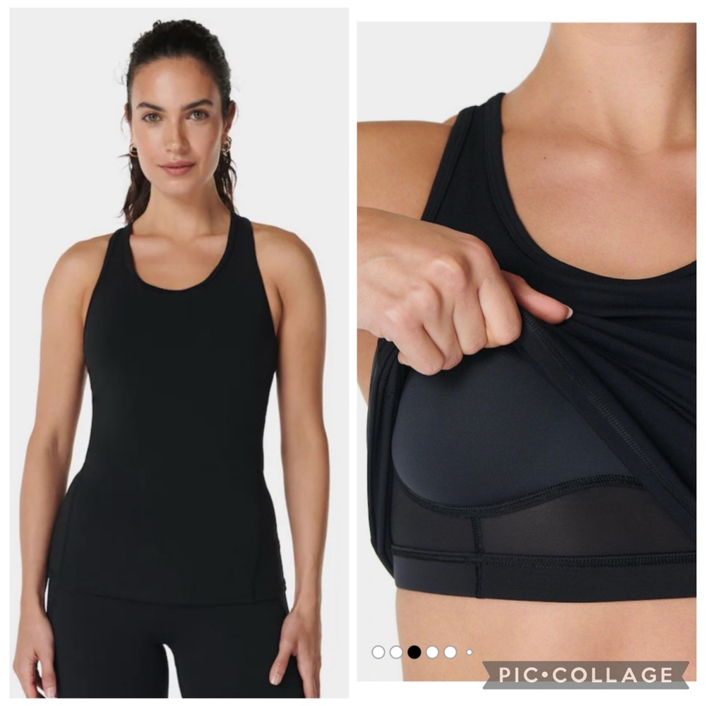 Sweaty Betty Power Medium‎ Impact Gym Bra Tank Black M